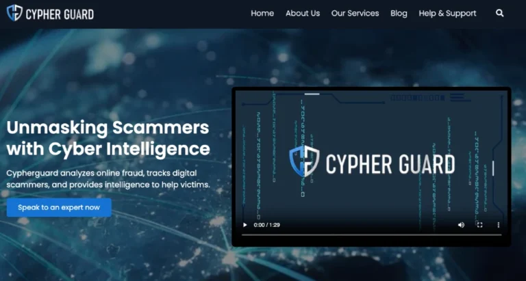 screenshot of cypher guard home page - featured image review
