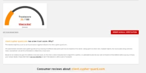 image screenshot of cypherguard low trust score